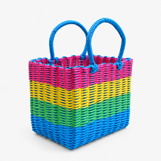Pink Woven Tote Bag