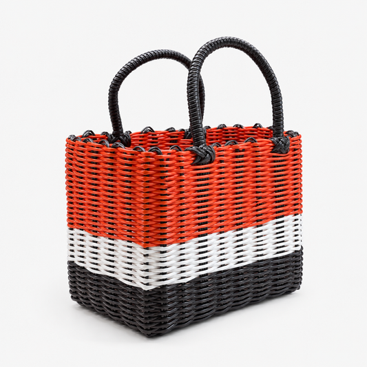 Orange Woven Tote Bag