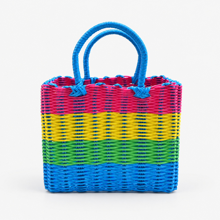 Pink Woven Tote Bag